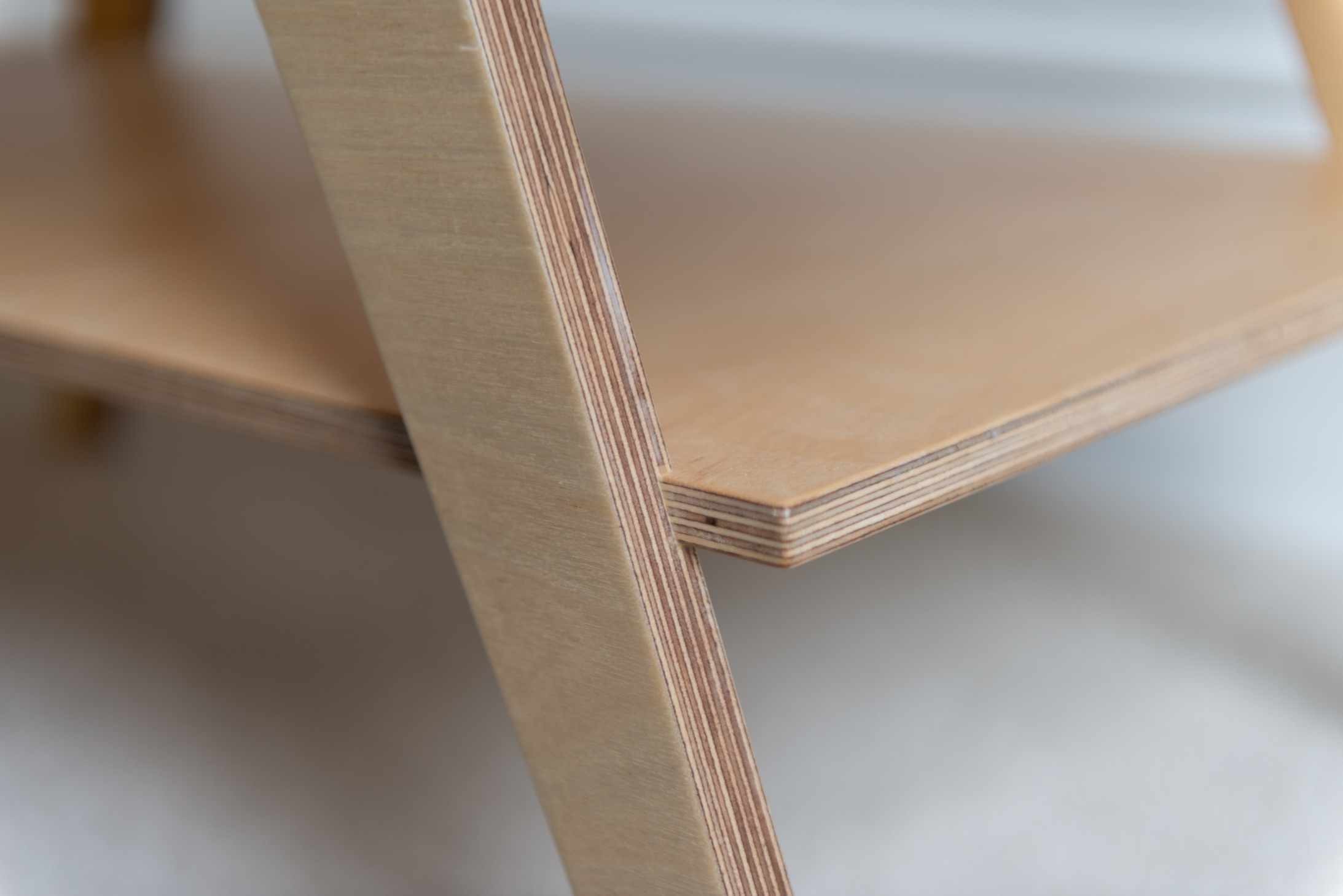 plywood coffee table shelf detail