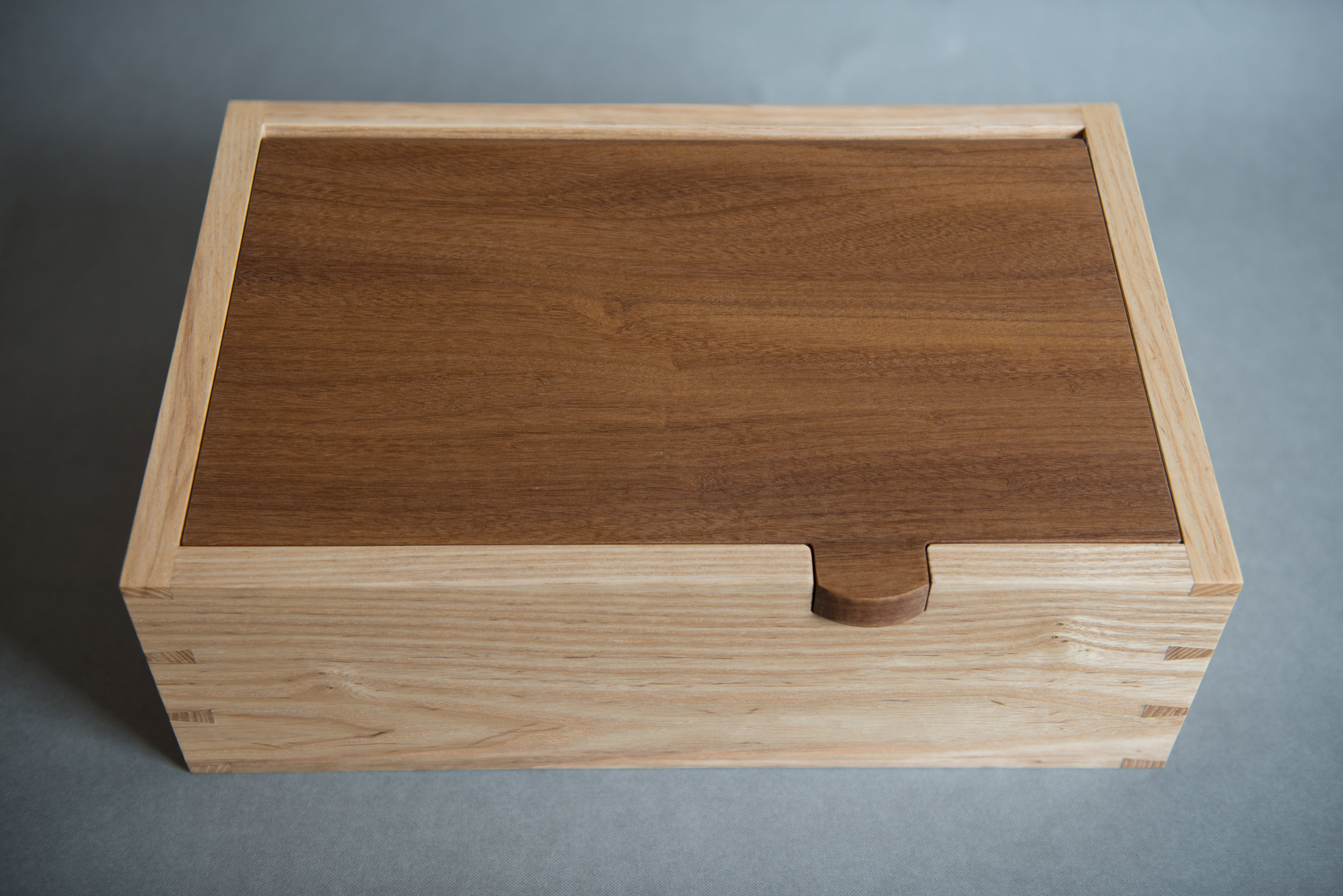 jewellery box top view afromosia