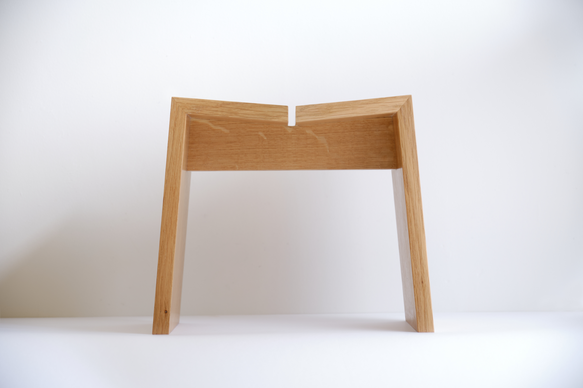 japanese oak stool commission front view
