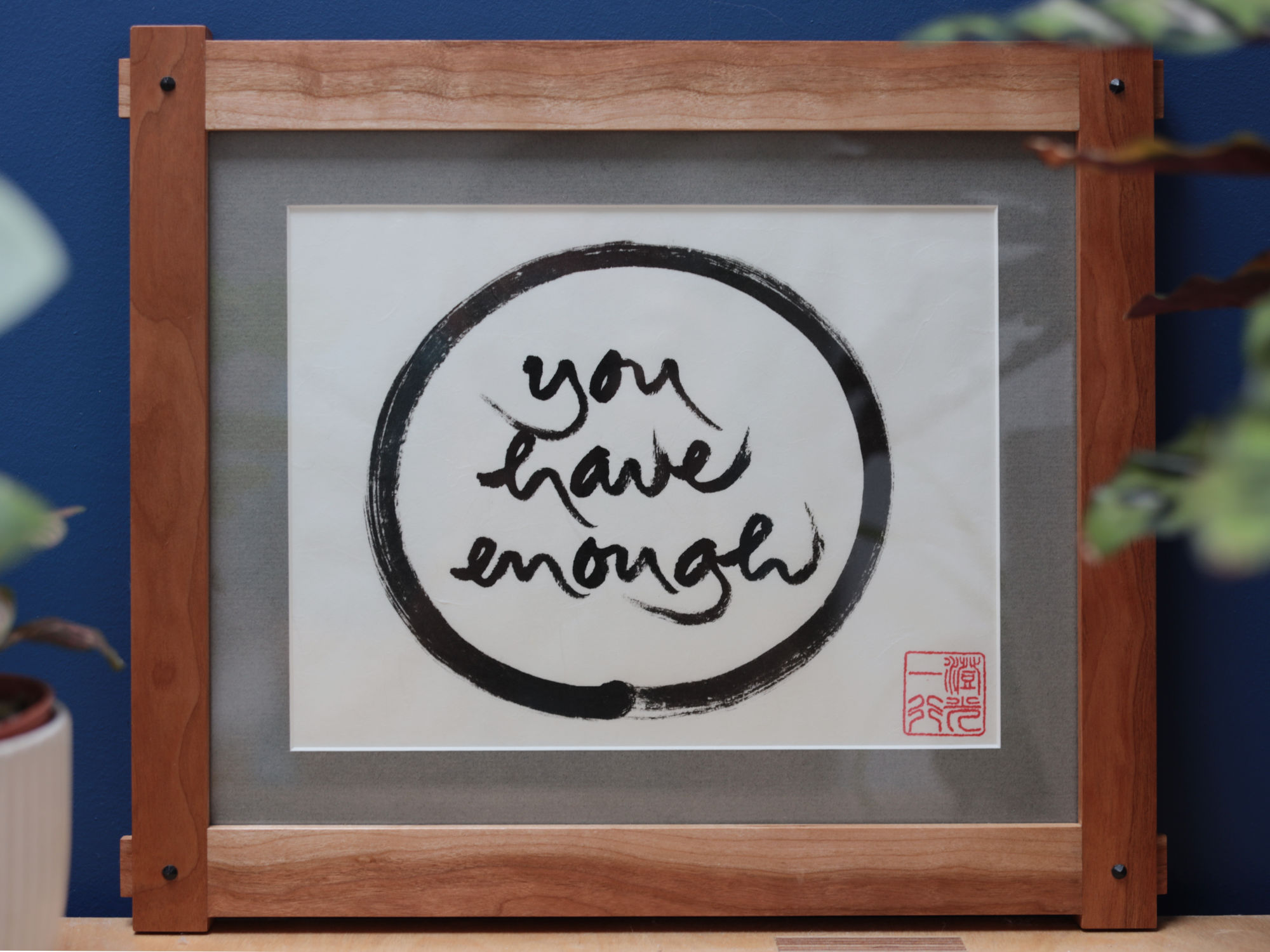 handmade japanese style cherry wood picture frame