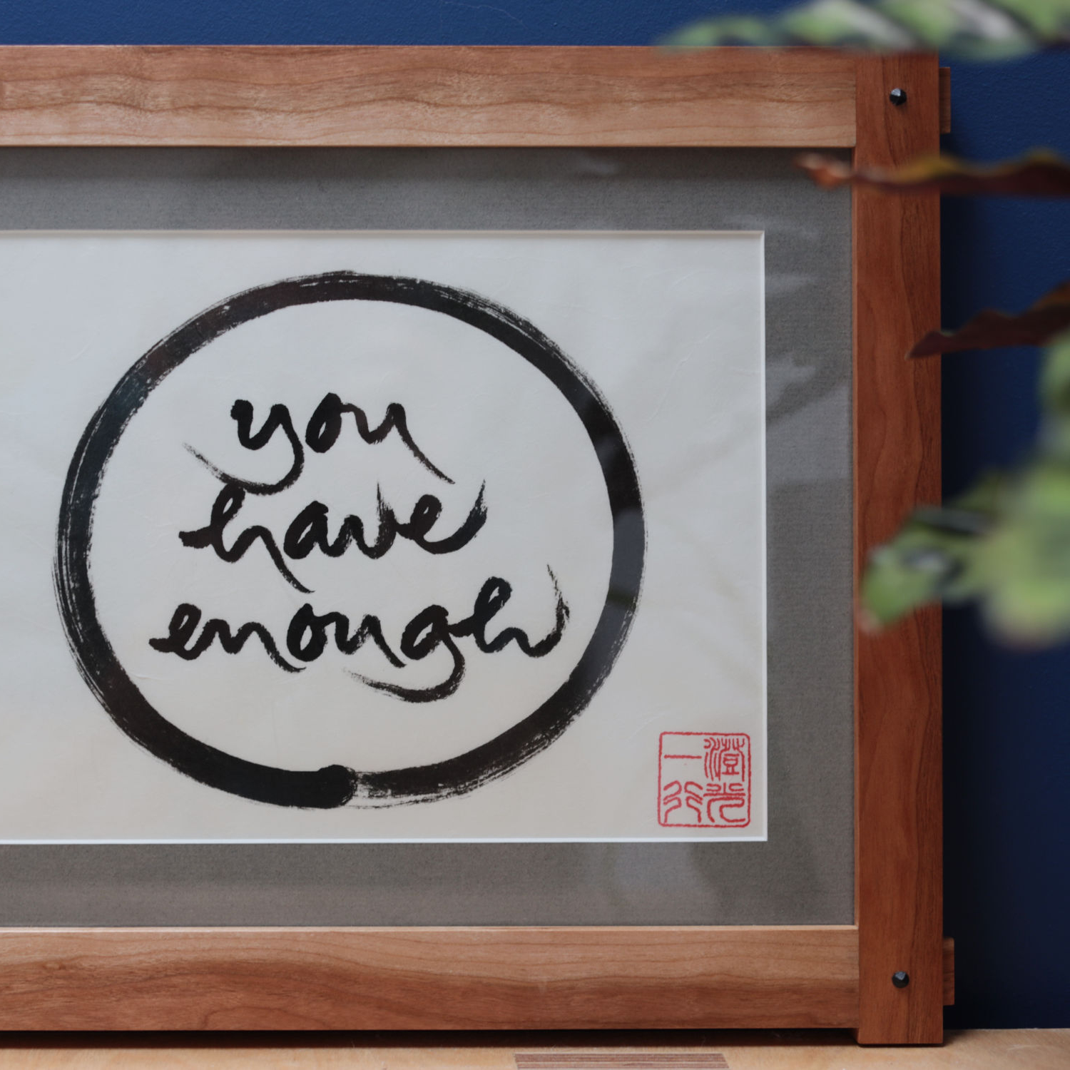 handmade japanese style cherry wood picture frame thumbnail