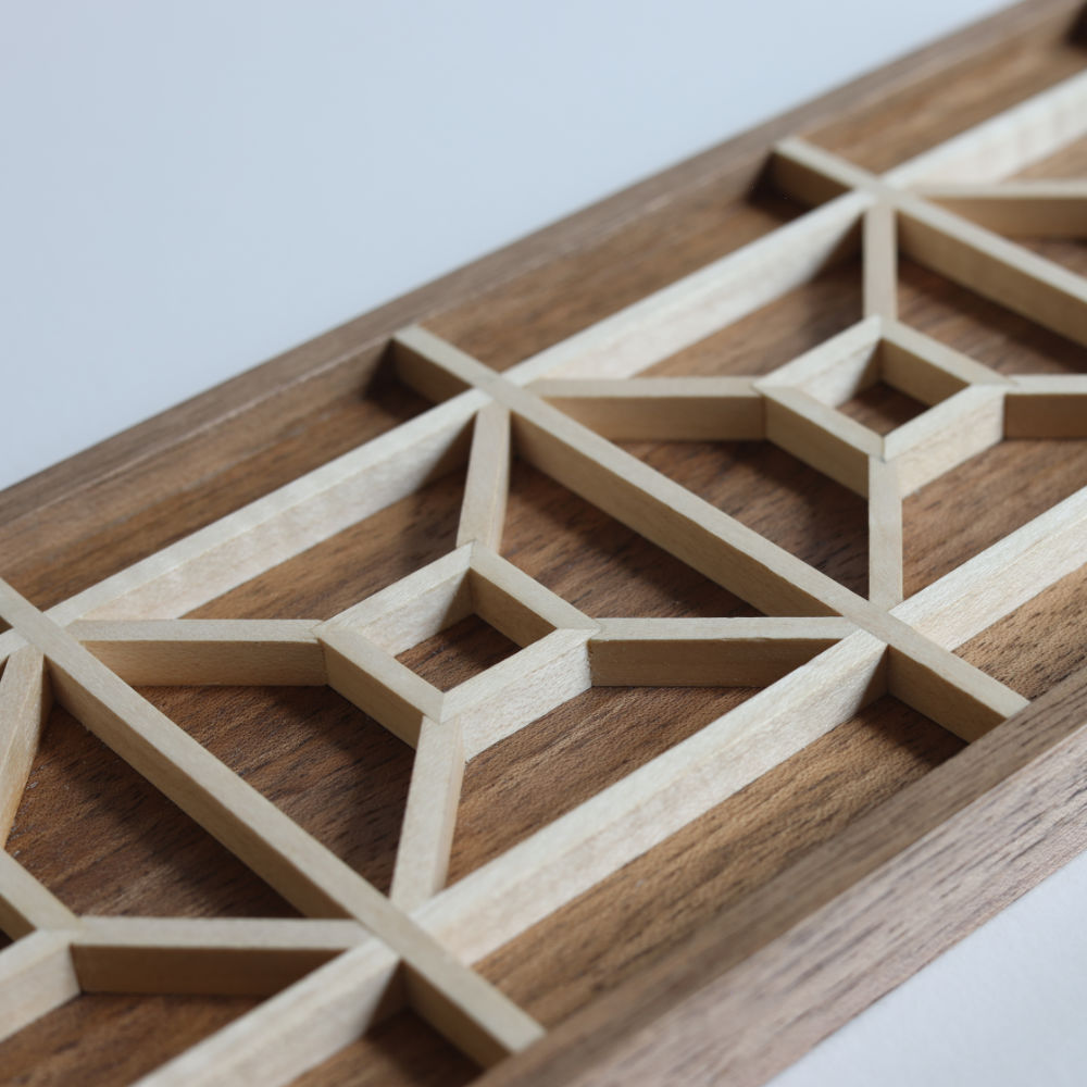 pencil box birdsmouth kumiko pattern walnut wood ash sycamore kumiko details thumbnail
